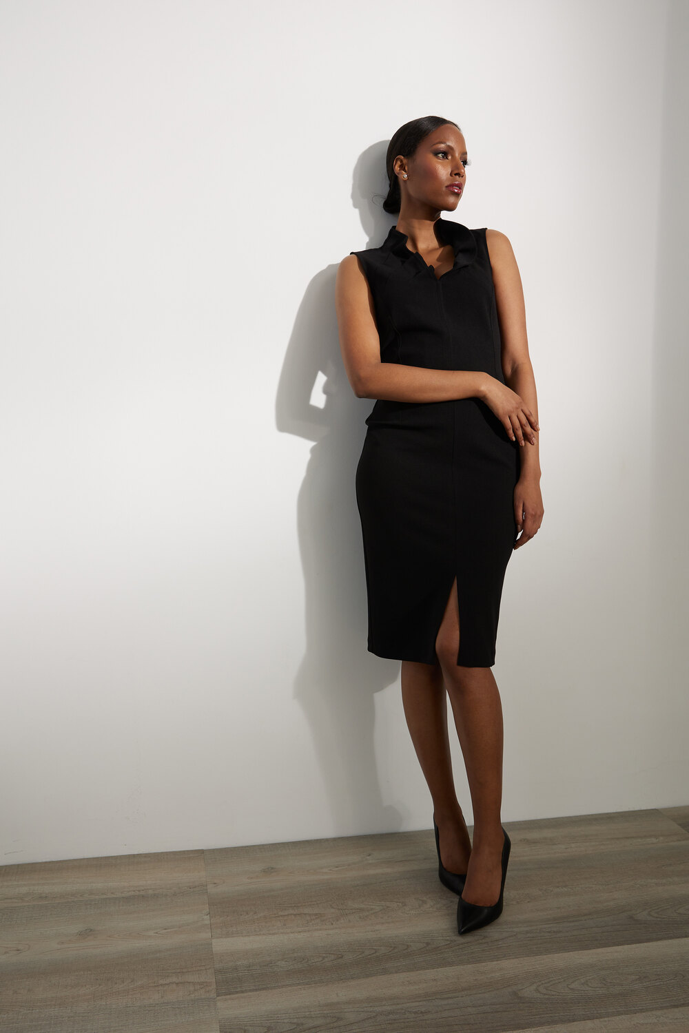 Joseph Ribkoff Sleeveless Crepe Dress Style 213365. Black