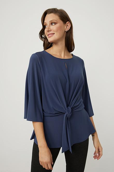 Joseph Ribkoff Belted Top Style 214114. Mineral Blue