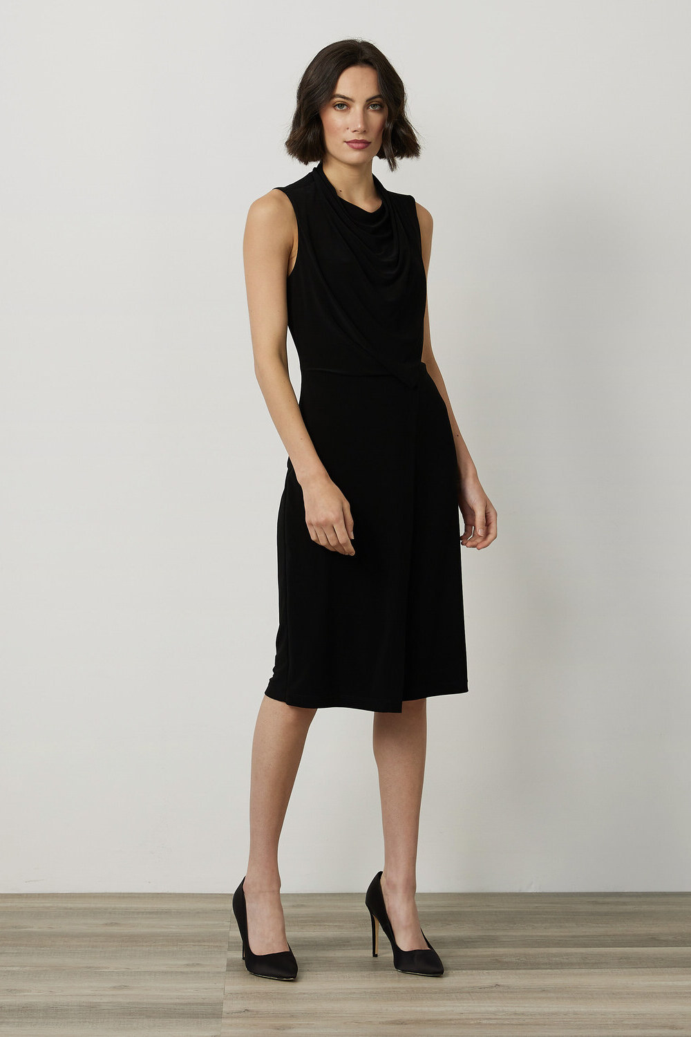 Joseph Ribkoff Cowl Neck Sleeveless Dress Style 214238. Black