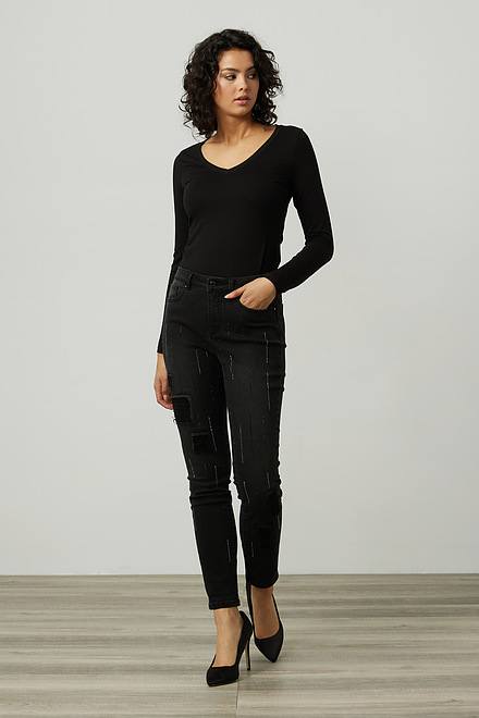 Joseph Ribkoff Embellished Jeans Style 214299. Charcoal/dark Grey. 5