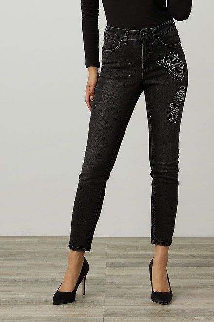 Joseph Ribkoff Rhinestone & Rivet Jeans Style 214929