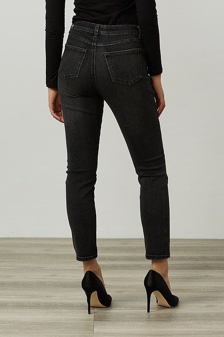 Joseph Ribkoff Rhinestone &amp; Rivet Jeans Style 214929. Charcoal/dark Grey. 2