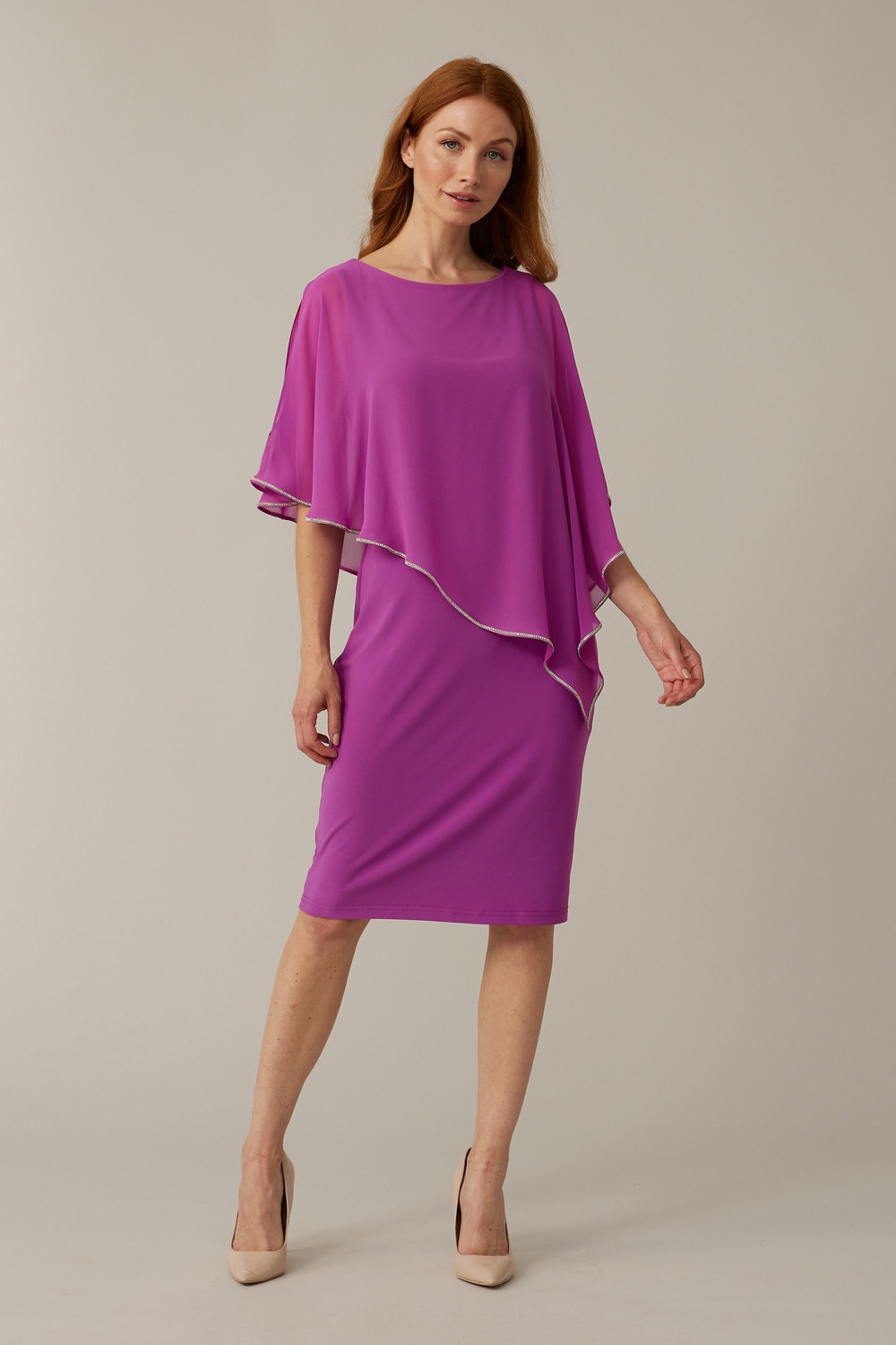 Joseph Ribkoff Layered Dress Style 221062 NOW 223762. Sparkling Grape