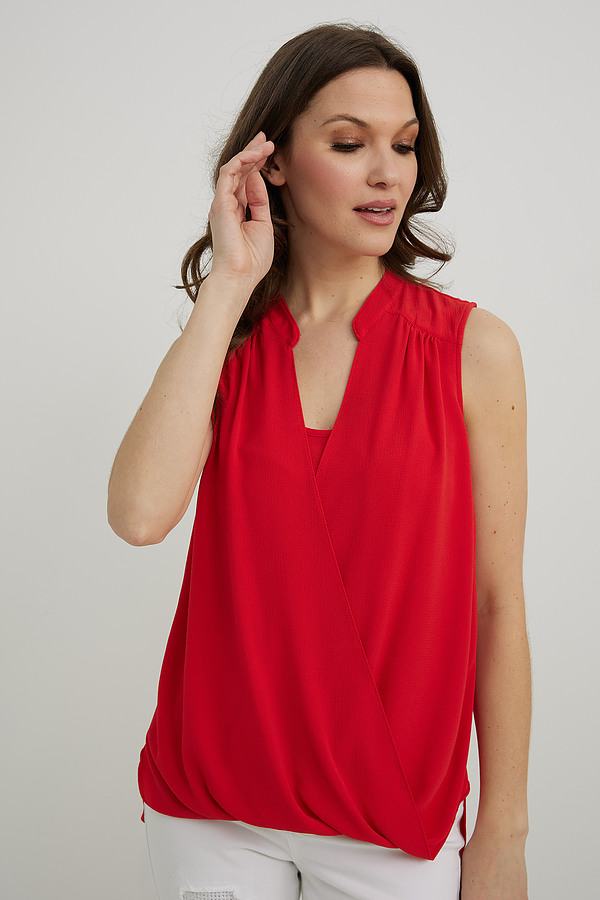 Joseph Ribkoff Camisole soyeuse habillée Modèle 221084. Lacquer Red