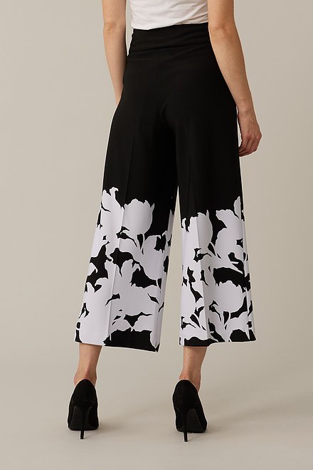 Joseph Ribkoff Floral Border Pants Style 221134. Black/vanilla. 3