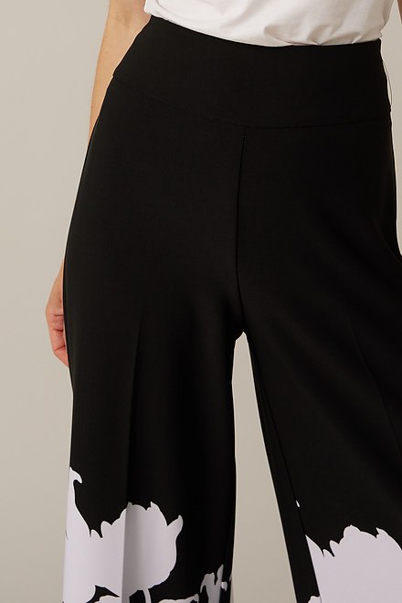 Joseph Ribkoff Floral Border Pants Style 221134. Black/vanilla. 5