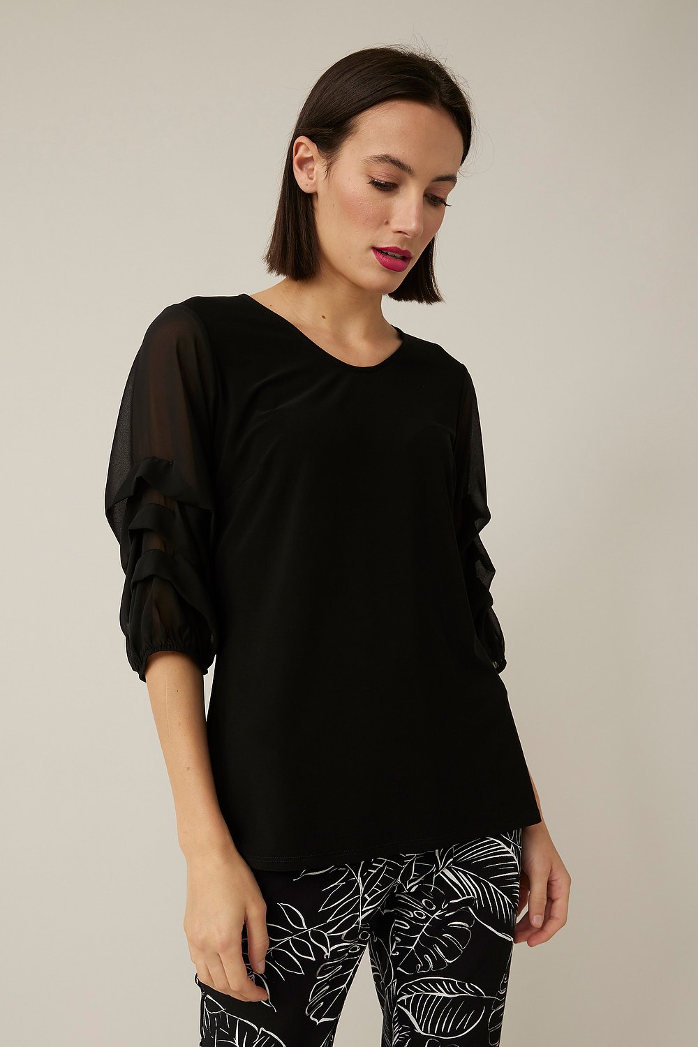 Joseph Ribkoff Tiered Sleeves Top Style 221135 | 1ère Avenue