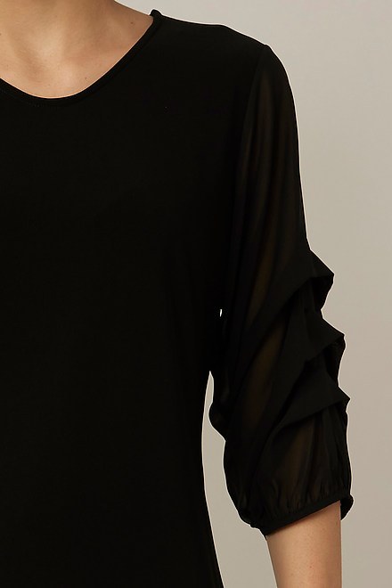Joseph Ribkoff Tiered Sleeves Top Style 221135. Black. 4