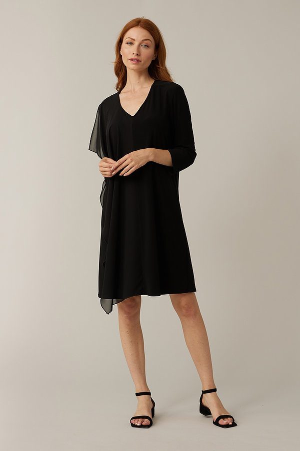Joseph Ribkoff Sheer Overlay Dress Style 221159. Black