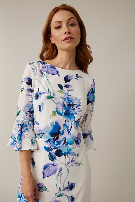 Joseph Ribkoff Floral Dress Style 221161. Vanilla/multi. 3