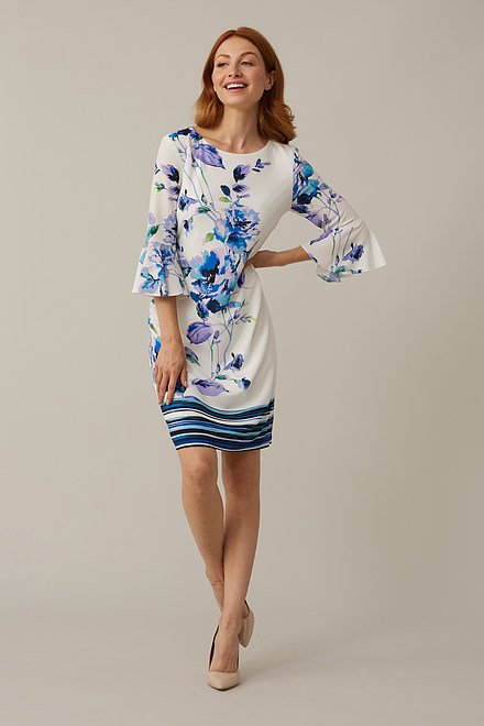Joseph Ribkoff Floral Dress Style 221161. Vanilla/multi. 5