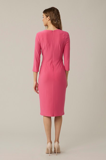 Joseph Ribkoff Wrap Front Dress Style 221162. Raspberry Sorbet. 2
