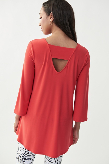 Joseph Ribkoff Bell Sleeve Top Style 221195. Lacquer Red. 2