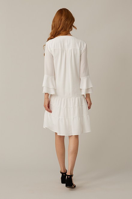 Joseph Ribkoff Tiered Dress Style 221203. White. 3