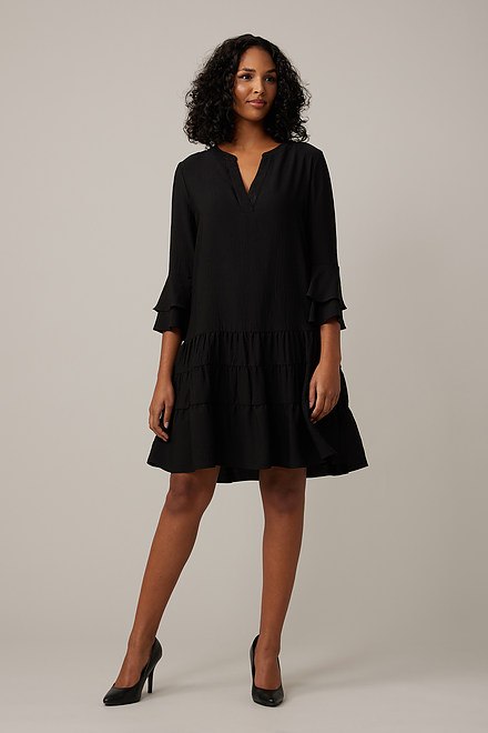 Joseph Ribkoff Tiered Dress Style 221203. Black