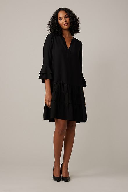 Joseph Ribkoff Tiered Dress Style 221203. Black. 5