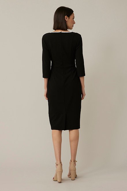 Contrast Trim Dress Style 221210. Black/off-white. 2