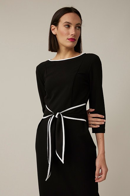 Contrast Trim Dress Style 221210. Black/off-white. 3
