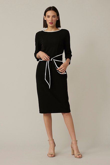 Contrast Trim Dress Style 221210. Black/off-white. 5