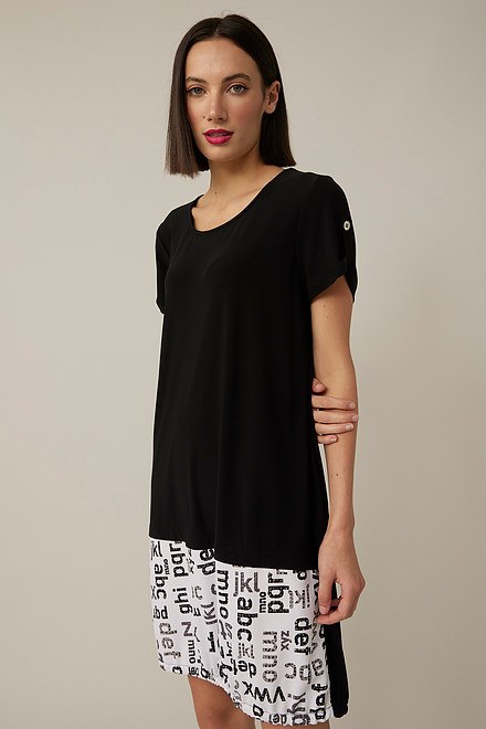 Joseph Ribkoff Graphic Dress Style 221259. Black/vanilla. 3
