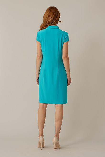 Joseph Ribkoff Silk Knit Shirt Dress Style 221270. Aruba Blue. 2