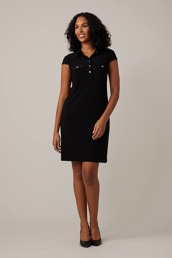 Joseph Ribkoff Silk Knit Shirt Dress Style 221270. Black