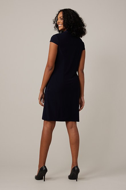 Joseph Ribkoff Silk Knit Shirt Dress Style 221270. Midnight Blue 40. 2