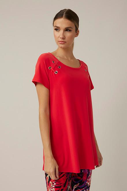 Joseph Ribkoff Grommet Top Style 221292. Lacquer Red. 3