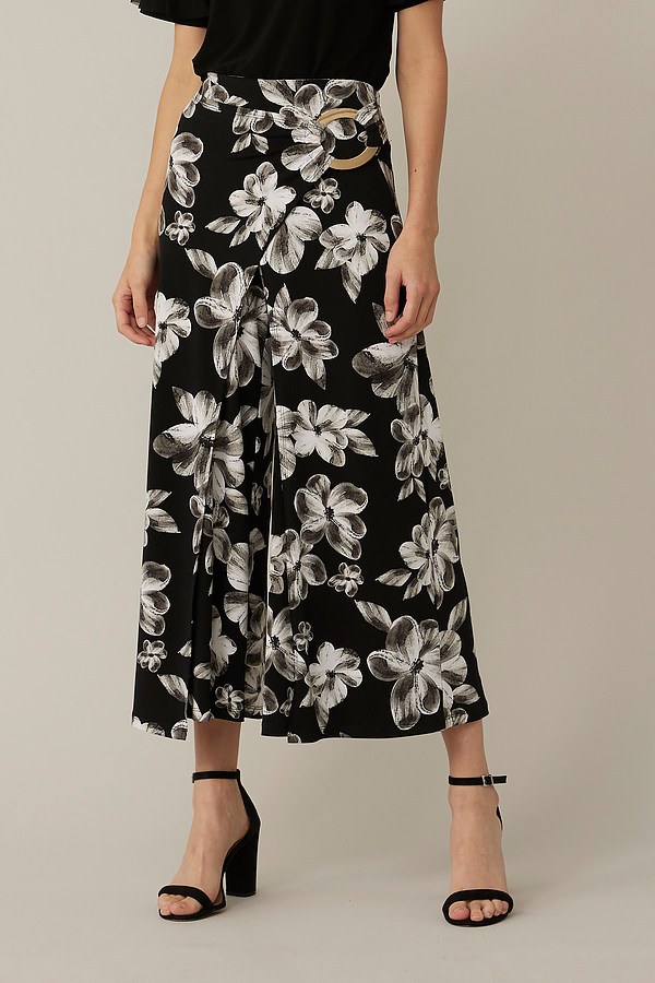 Joseph Ribkoff Floral Culotte Style 221322. Black/Vanilla