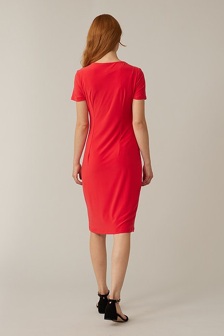 Joseph Ribkoff Cut-Out Neckline Dress Style 221350. Lacquer Red. 2
