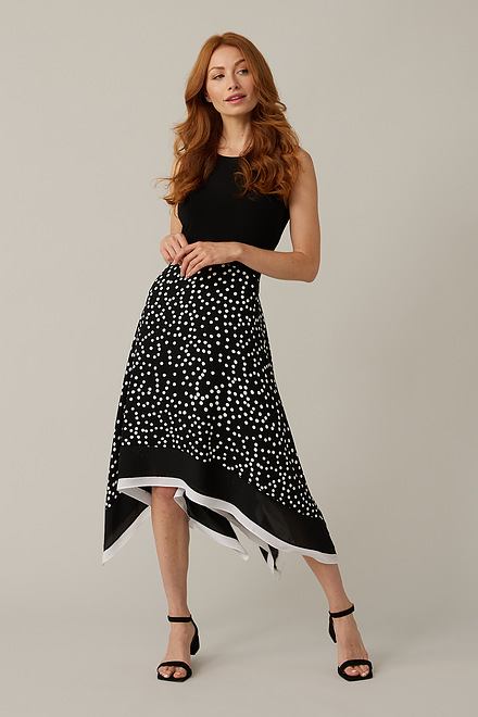 Joseph Ribkoff A-Line Dress Style 221360. Black/Vanilla