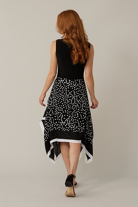 Joseph Ribkoff A-Line Dress Style 221360. Black/vanilla. 2