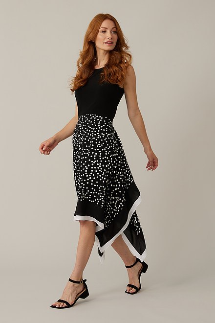 Joseph Ribkoff A-Line Dress Style 221360. Black/vanilla. 5