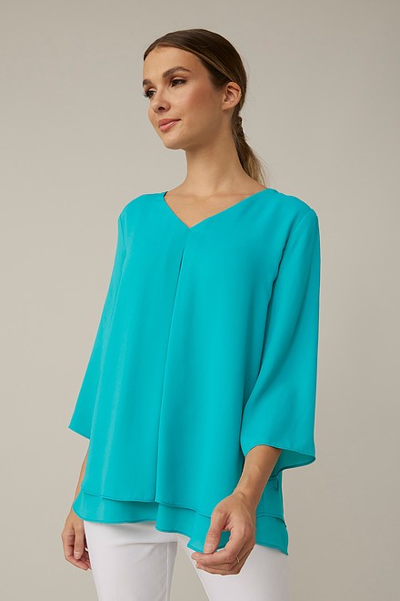 V-Neck Pleated Top Style 221362
