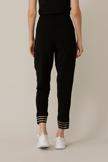 Joseph Ribkoff Sheer Cuff Pants Style 221370. Black. 2