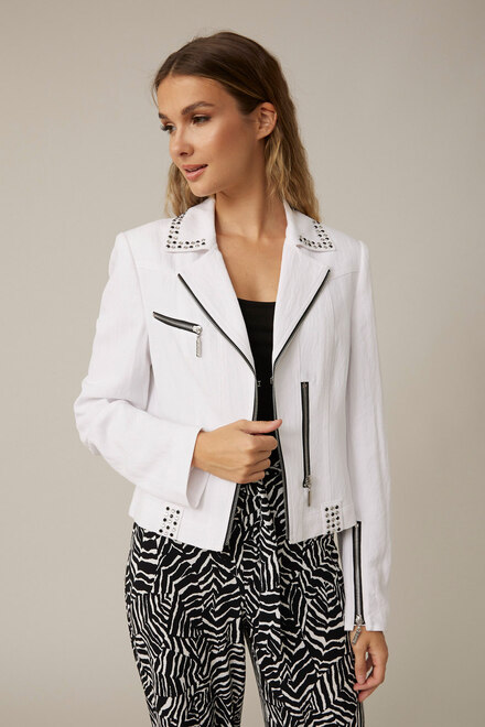 Joseph Ribkoff Studded Jacket Style 221900. White