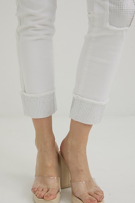 Joseph Ribkoff Embellished Jeans Style 221918. White. 4