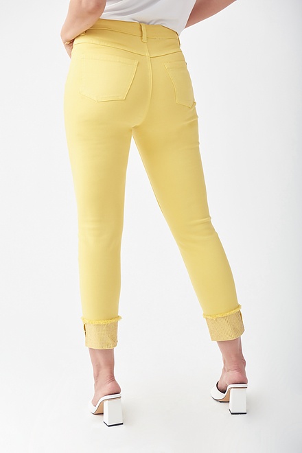 Joseph Ribkoff Embellished Jeans Style 221918. Limoncello. 2