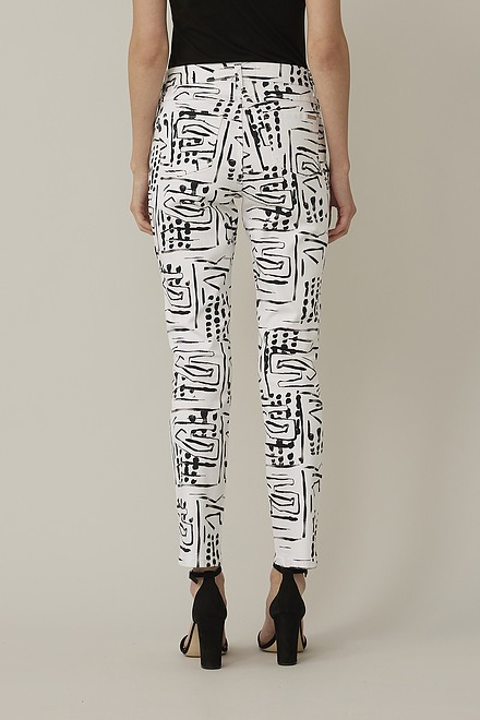 Joseph Ribkoff Abstract Print Jeans Style 221925. White/black. 2