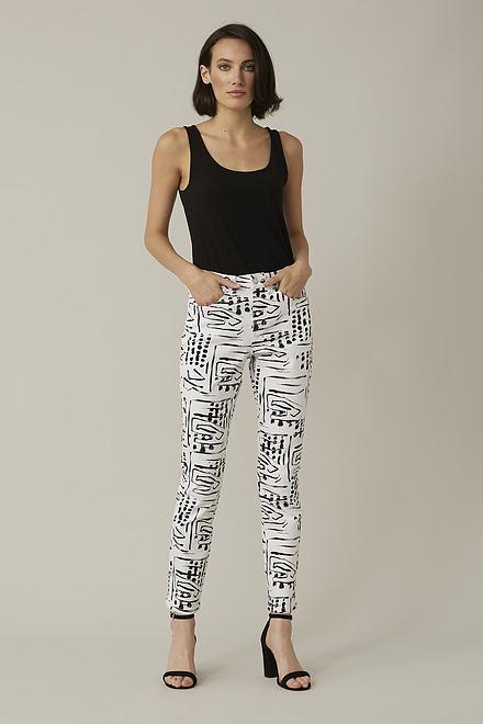 Joseph Ribkoff Abstract Print Jeans Style 221925. White/black. 5