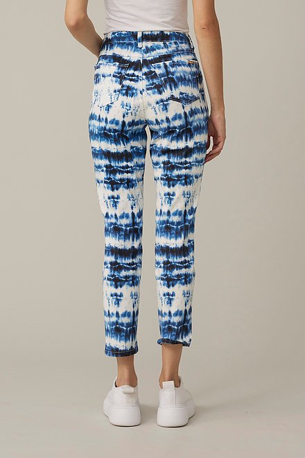 Joseph Ribkoff Tie-Dye Jeans Style 221930. White/blue. 2