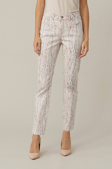 Joseph Ribkoff pantalon &agrave; motif pastel mod&egrave;le 221941. Blanc/multi