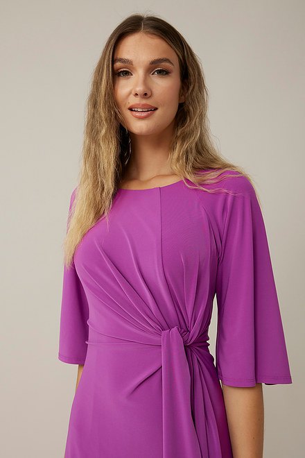 Joseph Ribkoff Draped Front Dress Style 221103. Sparkling Grape