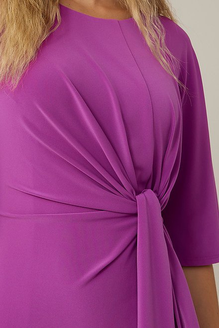 Joseph Ribkoff Draped Front Dress Style 221103. Sparkling Grape. 4