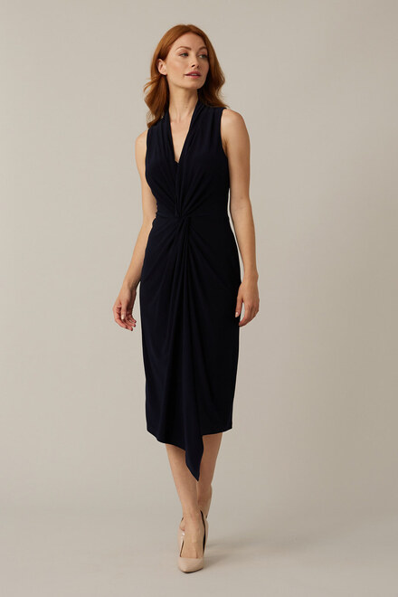 Joseph Ribkoff Wrap Front Dress Style 221348. Midnight Blue 40