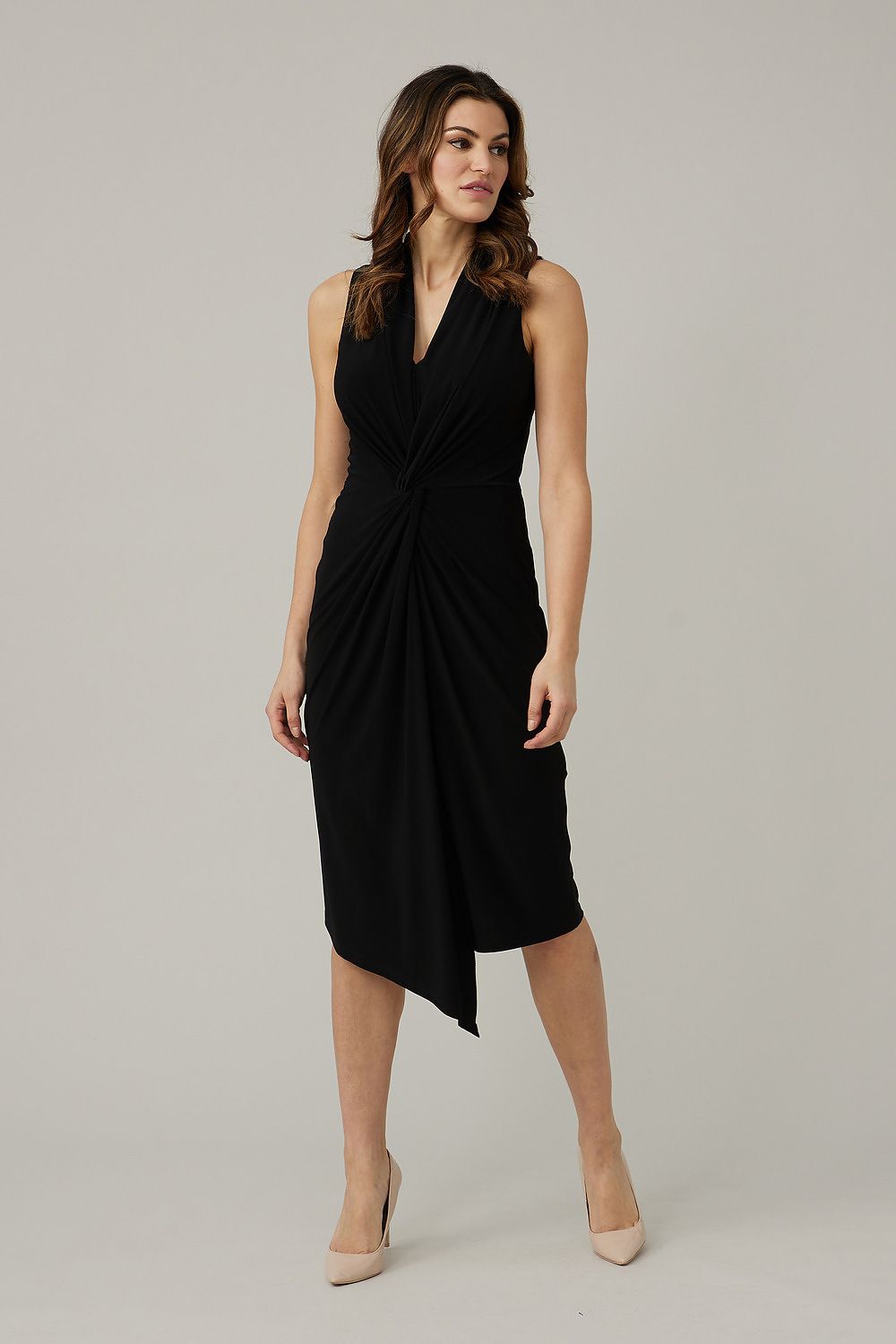 Joseph Ribkoff Wrap Front Dress Style 221348. Black