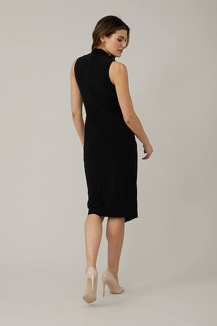 Joseph Ribkoff Wrap Front Dress Style 221348. Black. 2
