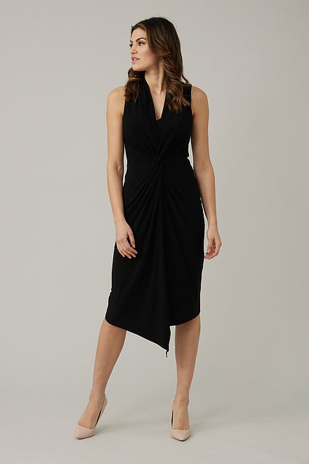 Joseph Ribkoff Wrap Front Dress Style 221348. Black. 5