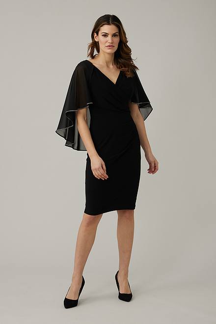 Joseph Ribkoff Cape Dress Style 221353. Black
