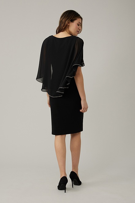 Joseph Ribkoff Cape Dress Style 221353. Black. 2